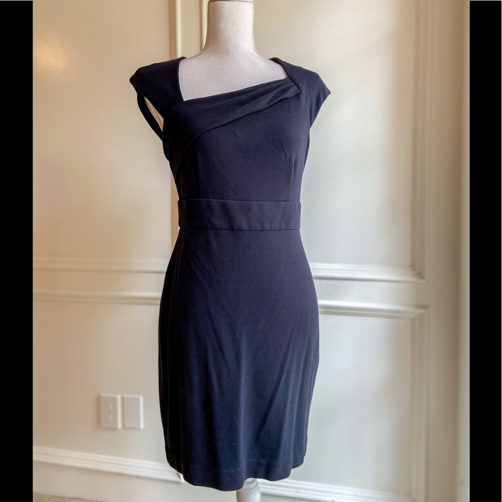 Calvin Klein Asymmetrical Navy Dress
